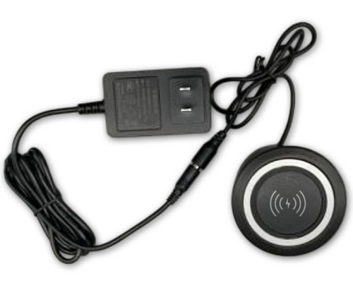 2"3/4 Circular Wireless Charger Pop Up Grommet with Built-In Magnetic Ring and Integrated USB A+C Charging Ports (CD-WCG-BS-1)