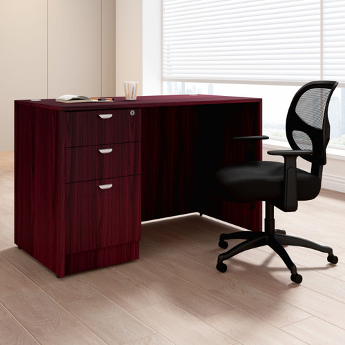 Boss Office Suite 48" x 24" Desk w/ Box/Box/File Pedestal, Mahogany (GROUP104-M) Boss Office Suite 48" x 24" Desk w/ Box/Box/File Pedestal, Mahogany (GROUP104-M)