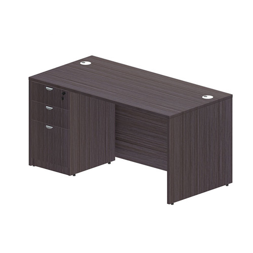 Boss Office Suite 60" Desk with Box/Box/File Pedestal, Driftwood (GROUPA23-DW) Boss Office Suite 60" Desk with Box/Box/File Pedestal, Driftwood (GROUPA23-DW)