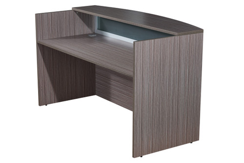 Boss Office Suite 71" Frosted Reception Desk with Reversible Return, Driftwood (GROUPB-DW1)