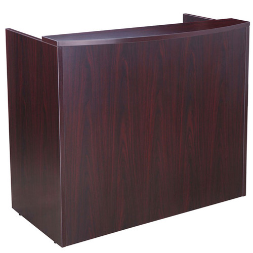 Boss Office Suite Office Products 71 Inch Reception L-Shape Corner Desk with Box/Box/File Storage Pedestal, Mahogany (GROUPB-M)