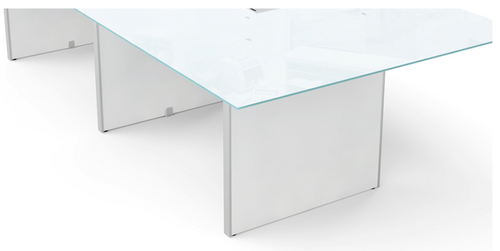 3 Legs and Hardware for Conference Table 120" & 138" - Blanco Compatible with Laminate and Glass Top (CD-12048CT-2-B-NEW)