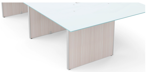3 Legs and Hardware for Conference Table 120" & 138" - Blanc de Gris Compatible with Laminate and Glass Top (CD-12048CT-2-BDG-NEW)