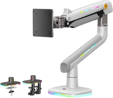 NB Gaming Monitor Arm for Screen up to 60 inches, Holds 44 lbs(20 kg), VESA 75/100, RGB Light, Heavy Duty Monitor Stand (MOSNBMONITORARM) NB Gaming Monitor Arm for Screen up to 60 inches, Holds 44 lbs(20 kg), VESA 75/100, RGB Light, Heavy Duty Monitor Stand (MOSNBMONITORARM)