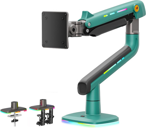 NB Gaming Monitor Arm for Screen up to 60 inches, Holds 44 lbs(20 kg), VESA 75/100, RGB Light, Heavy Duty Monitor Stand (MOSNBMONITORARM)