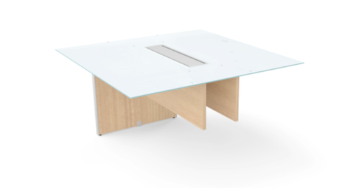 Miele Glass Top Conference Table Extension Wire Management  (CD-GTE4848-MI (GROUP))