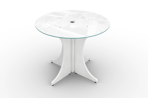 Blanco Round Glass Conference Table (CD-P36GT-B (GROUP))