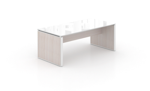 Blanc De Gris Deluxe Coffee Table with White Glass Top (CD-P422016CTG-BDG(GROUP))