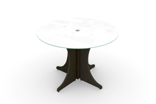 Espresso Round Glass Conference Table (CD-P42GT-E (GROUP))