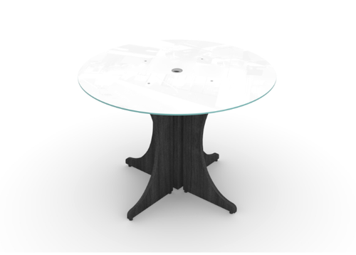 Grigio Round Glass Conference Table (CD-P42GT-G (GROUP))