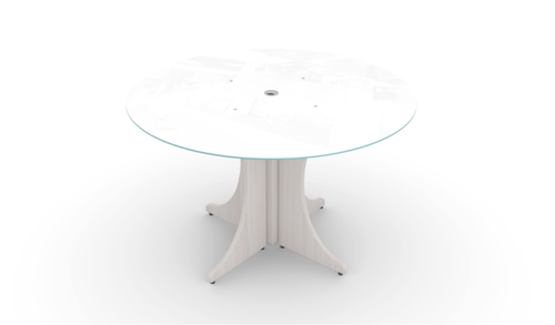 Blanc De Gris Round Glass Conference Table (CD-P48GT-BDG (GROUP))
