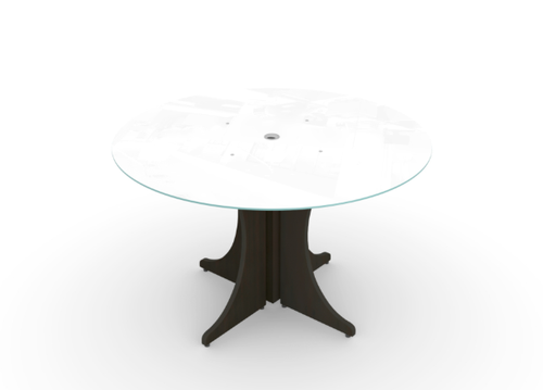 Espresso Round Glass Conference Table (CD-P48GT-E (GROUP))