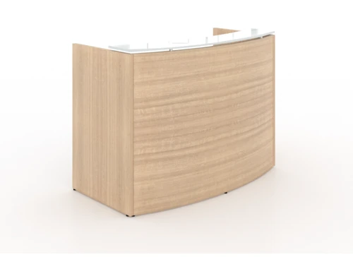Miele Curved Reception Desk with Glass Transaction Counter (CD-P60CRD-MI-NEW(GROUP))