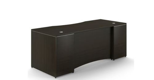 Espresso Rectangular Desk with Laminate Curved Modesty Panel (CD-P6630-LM-E(Group))