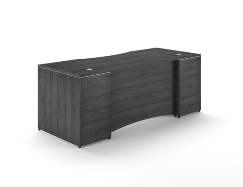 Grigio Rectangular Desk with Laminate Curved Modesty Panel (CD-P6630-LM-G(Group))