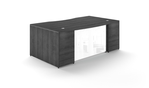 Grigio Bow Front Desk with Glass Modesty Panel (CD-P7236-GM-W-G(GROUP))