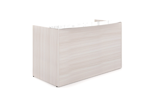 Blanc De Gris Reception Desk with White Glass Top (CD-P7236RD-GT-W-BDG(GROUP))