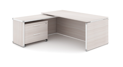 Blanc De Gris L-Shape Executive Desk with Laminate Top (CD-PE7275-LT-BDG(GROUP))