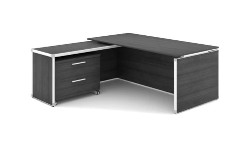 Grigio L-Shape Executive Desk with Laminate Top (CD-PE7275-LT-G(GROUP))