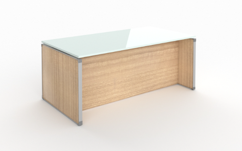 Miele Freestanding Executive Desk with Glass Top (CD-PEF7275-GT-W-MI)