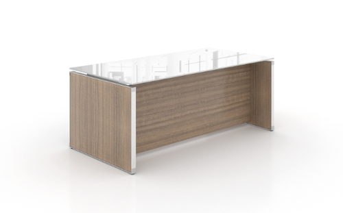 Noce Freestanding Executive Desk with Glass Top (CD-PEF7275-GT-W-N)