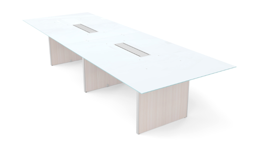 Blanc De Gris Glass Top Conference Table (CD-RGCT13848-BDG (GROUP))