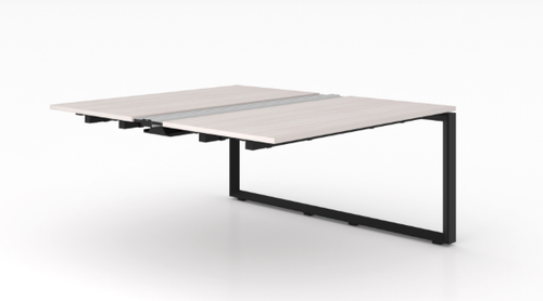Blanc De Gris Veloce Double Station Add-On/Extension with Wire Management , Black Frame (CD-VDS2448-AE-BLK-BDG(GROUP))