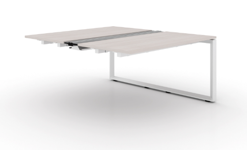 Blanc De Gris Veloce Double Station Add-On/Extension with Wire Management , White Frame (CD-VDS2448-AE-WH-BDG(GROUP))