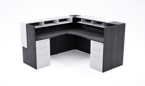 Single Station Left Handed Reception with Glass Top and Return Overlay Conversion Grigio (Layout-P-REC-S3-G) Single Station Left Handed Reception with Glass Top and Return Overlay Conversion Grigio (Layout-P-REC-S3-G)