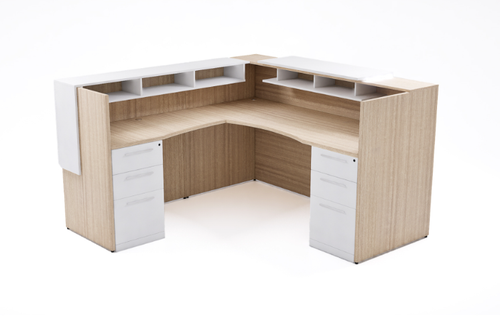 Single Station Left Handed Reception with Rectangular Laminate Top, Return and Front Overlay Conversions Miele (Layout-P-REC-S3-MI) Single Station Left Handed Reception with Rectangular Laminate Top, Return and Front Overlay Conversions Miele (Layout-P-REC-S3-MI)