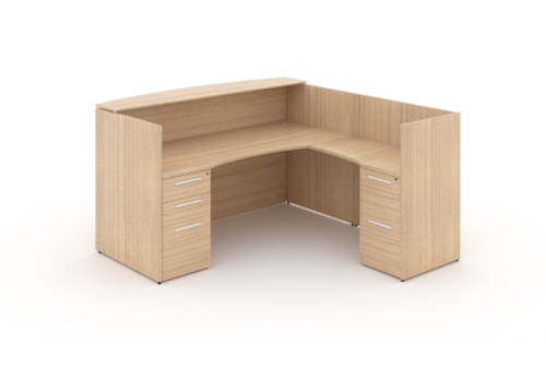 L-Shaped Reception Desk with Glass Transactional Floated Top (P-107-MI(GROUP)) L-Shaped Reception Desk with Glass Transactional Floated Top (P-107-MI(GROUP))