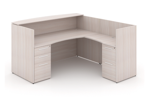 L-Shaped Reception Desk with Laminated Transactional Floated Top (P-108-BDG(GROUP)) L-Shaped Reception Desk with Laminated Transactional Floated Top (P-108-BDG(GROUP))