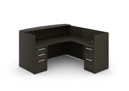 L-Shaped Reception Desk with Laminated Transactional Floated Top (P-108-E(GROUP)) L-Shaped Reception Desk with Laminated Transactional Floated Top (P-108-E(GROUP))
