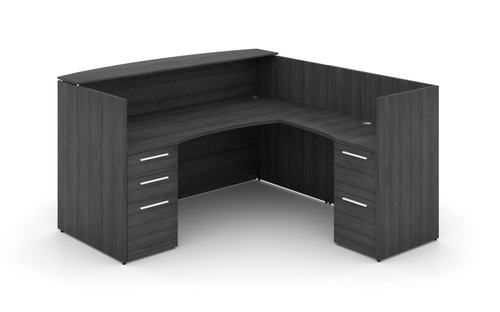 L-Shaped Reception Desk with Laminated Transactional Floated Top (P-108-G(GROUP)) L-Shaped Reception Desk with Laminated Transactional Floated Top (P-108-G(GROUP))