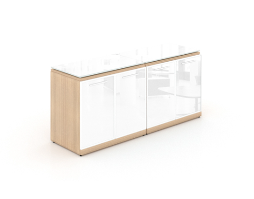 Miele 4 Glass Door Credenza with Floated Glass Tops (P-110-MI(GROUP))