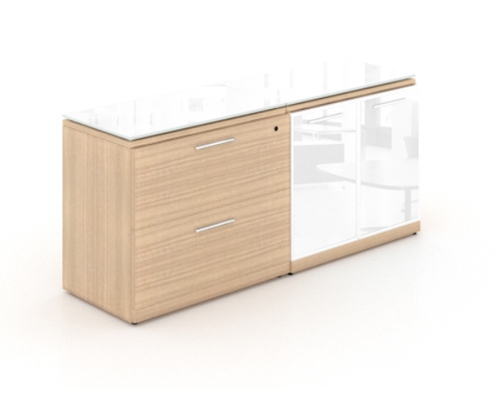 Miele Combo Credenza with Floated Glass Tops (P-114-MI(GROUP))