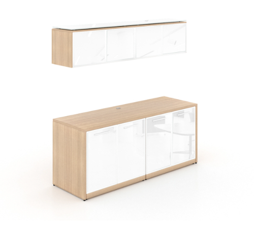 Miele Double Credenza with Glass Doors (P-116-MI)