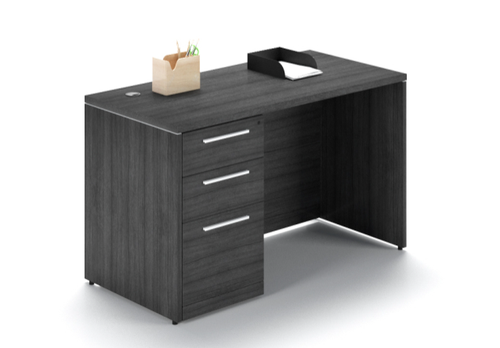 Grigio Single Pedestal Rectangular Desk (P-120-G)