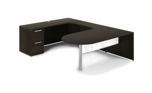 Espresso U-Shaped Bullet End Desk (P-121NH-E)