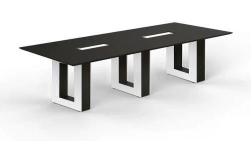 10' Coltello Conference Table – Espresso top with Aureola Bases; Espresso Inner Core and Blanco Side Panels (CD-CCT10-AB-E-E-B (GROUP))