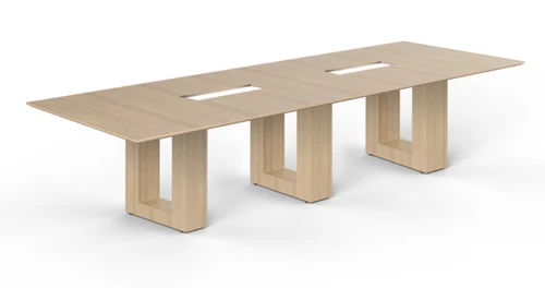 12' Coltello Conference Table in Miele with Aureola Bases (CD-CCT12-AB-MI (GROUP))