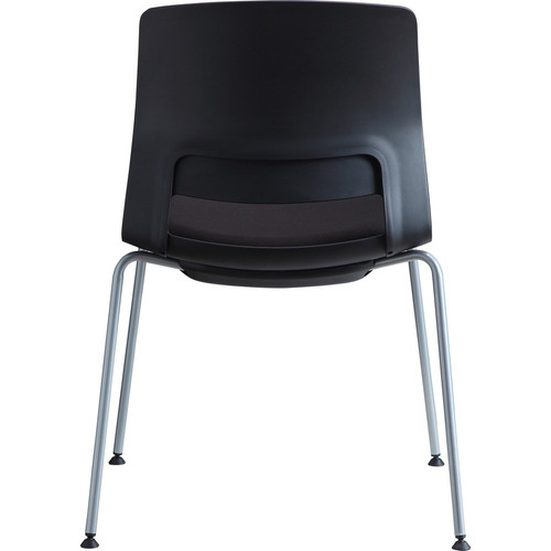 Lorell Arctic Series Stack Chairs - Black Foam, Fabric Seat - Black Back - Four-legged Base - 2 / (LLR42948)