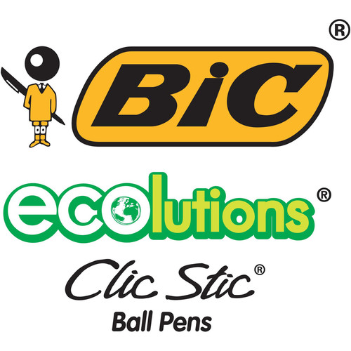 BIC Clic Stic Retractable Ball Pens - Medium Pen Point - Retractable - Black - Clear Barrel - 1 (BICCSEM11BK)