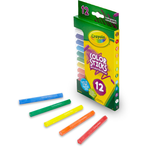 Crayola 12 Color Sticks Woodless Colored Pencils - Red, Red Orange, Orange, Yellow, Yellow Green, - (CYO682312)