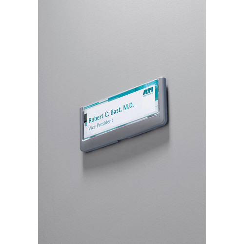 DURABLE CLICK SIGN with Cubicle Panel Pins - 2-1/8" x 5-7/8" - 2 Pins - Anti-glare - Acrylic, (DBL497637)