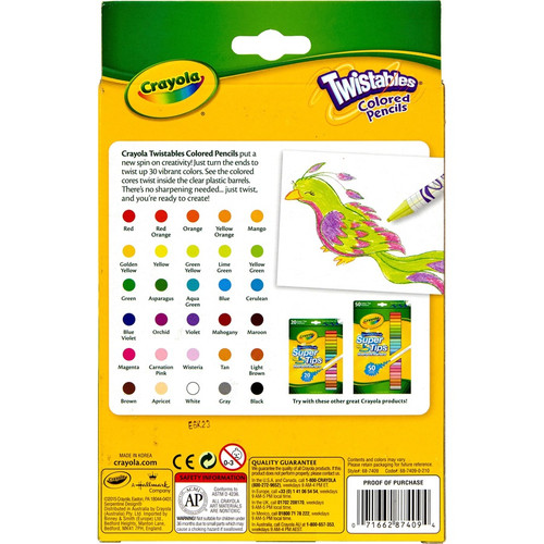 Crayola Twistables Colored Pencils - Assorted Lead - Clear Plastic Barrel - 30 / Set (CYO687409)