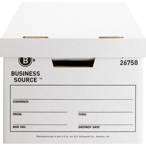 Business Source Lift-off Lid Heavy-Duty Storage Box - External Dimensions: 12" Width x 15" Depth x (BSN26758)
