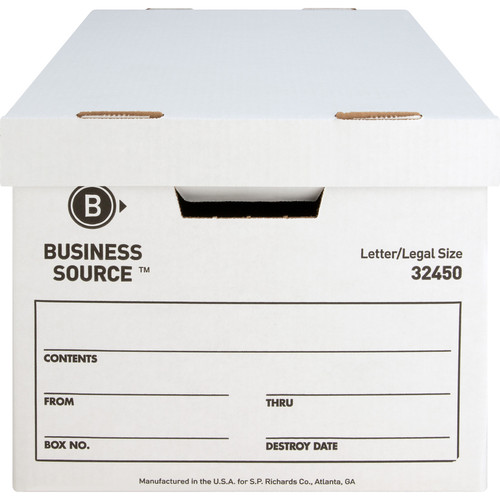 Business Source Quick Setup Medium-Duty Storage Box - External Dimensions: 12" Width x 15" Depth x (BSN32450)