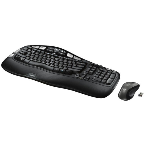 Logitech MK550 Wireless Wave Keyboard and Mouse Combo, Ergonomic Wave Design, Black - USB Wireless (LOG920002555)