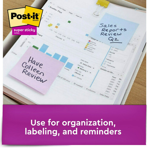 Post-it Super Sticky Notes Cabinet Pack - Wanderlust Pastels Color Collection - 1680 - 3" x 3" (MMM65424NHCP)